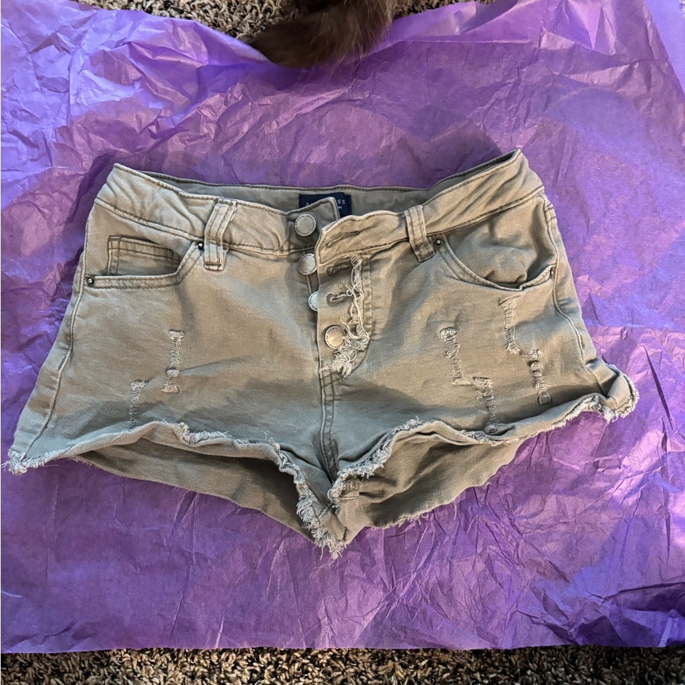 Angel Kiss Tan Distressed Jean Shorts